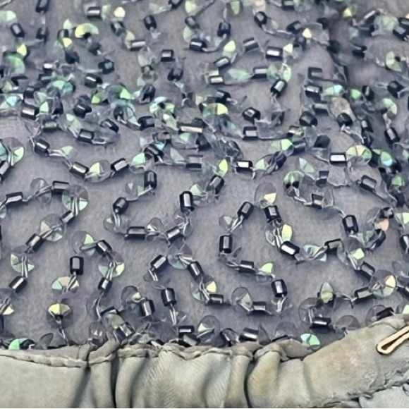 Vintage 90’s Y2K 100% Silk Dress Silk Slip Dress Mermaid Fairy Prom Blue Beaded - Picture 9 of 9